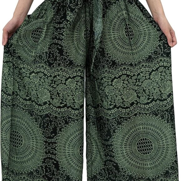 Pants - Women's Boho Palazzo Pants Yoga Wide Leg Pants